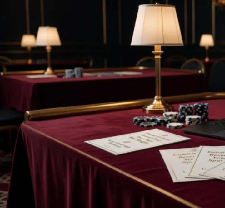 Luxurious gaming venue prepared for an exclusive booking night
